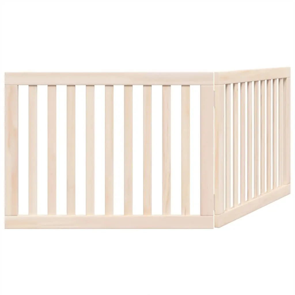 Dog Gate Foldable 2 Panels 160cm Brown Wood Living Room Kitchen Stairs Doorways