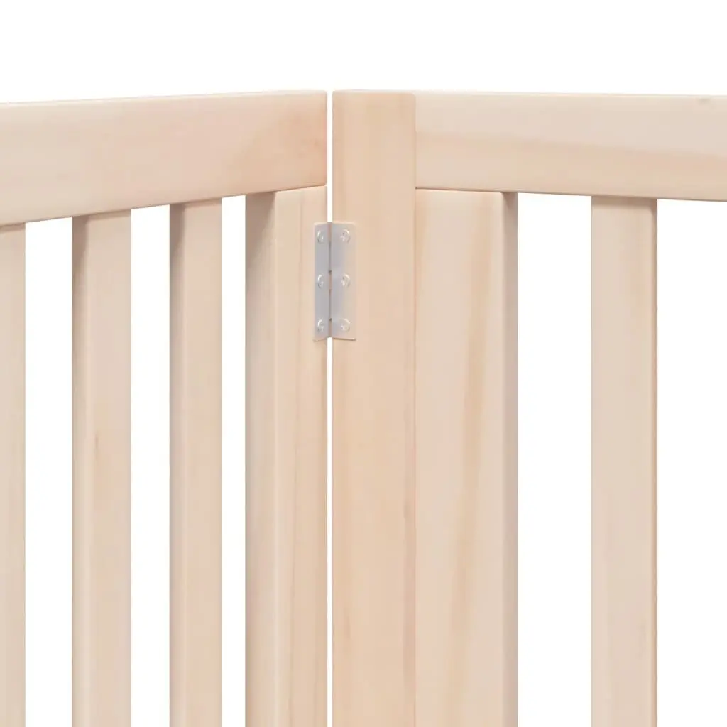 Dog Gate Foldable 4 Panels 320cm Poplar Wood Pet Safety Barrier Door Lock