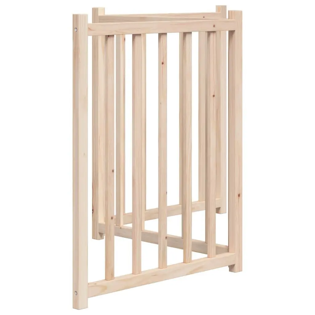 Dog Gate Foldable 3 Panels 150 cm Solid Wood Fir Pet Safety Barrier for Living Room Kitchen Stairs Doorways