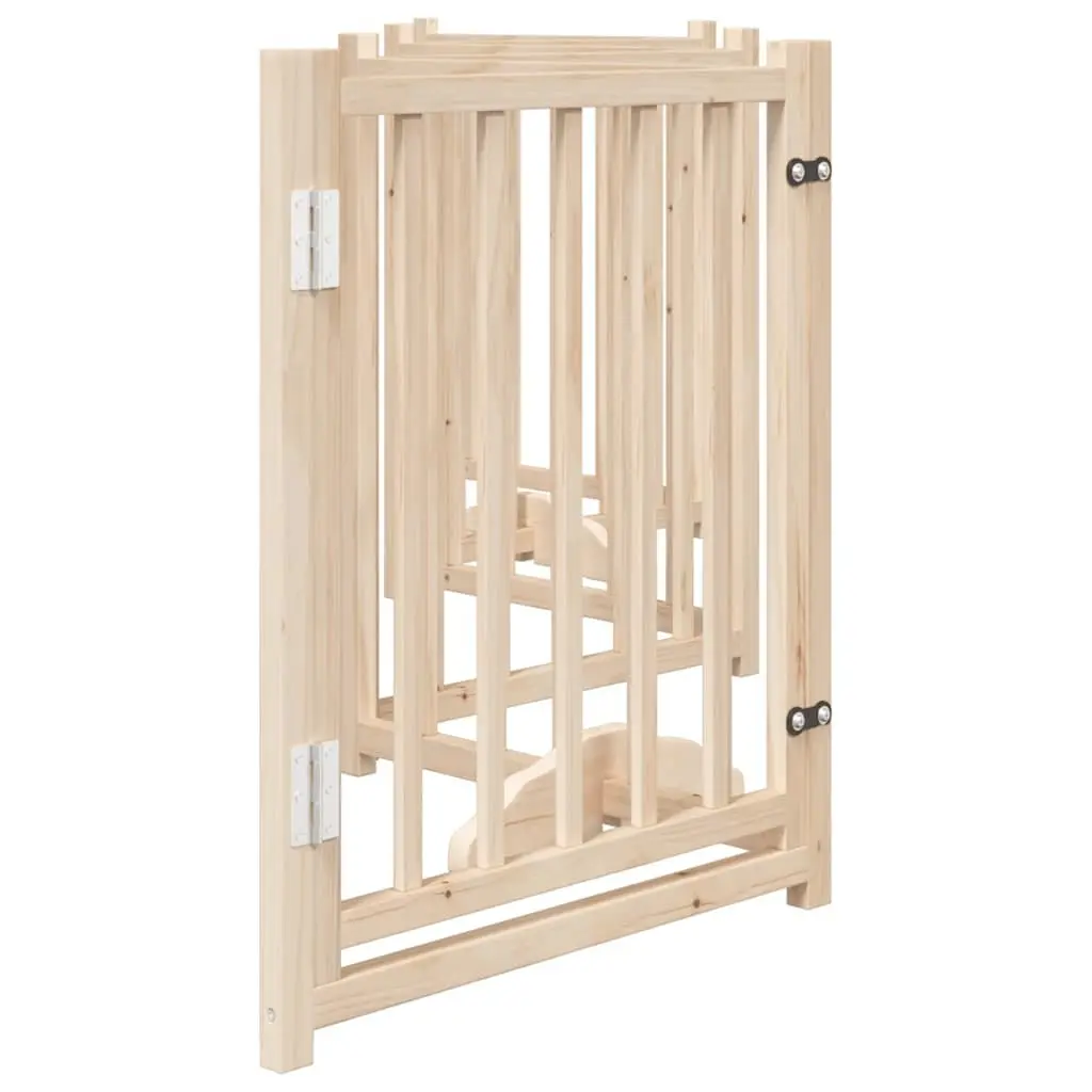 Dog Gate with Door Foldable 6 Panels 300 cm Solid Wood Pet Enclosure Barrier