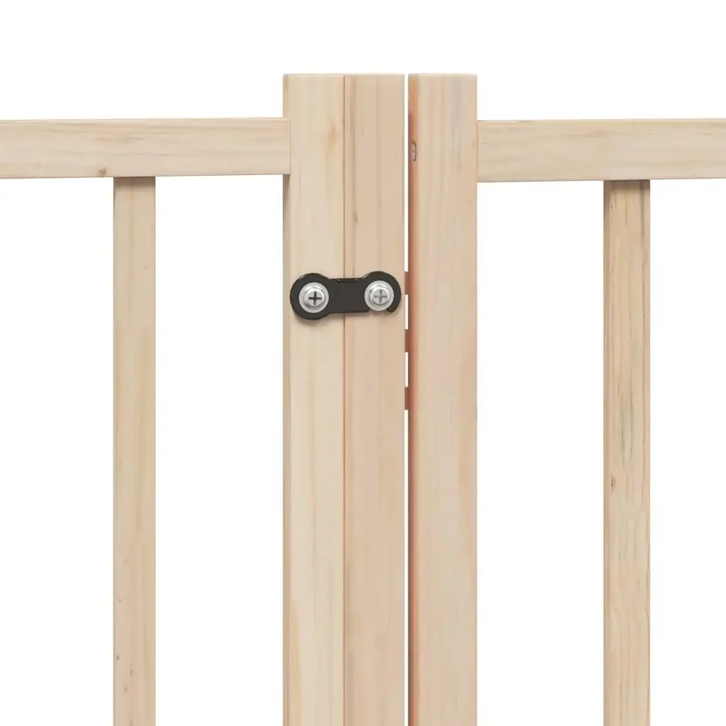 Dog Gate with Door Foldable 6 Panels 300 cm Solid Wood Pet Enclosure Barrier