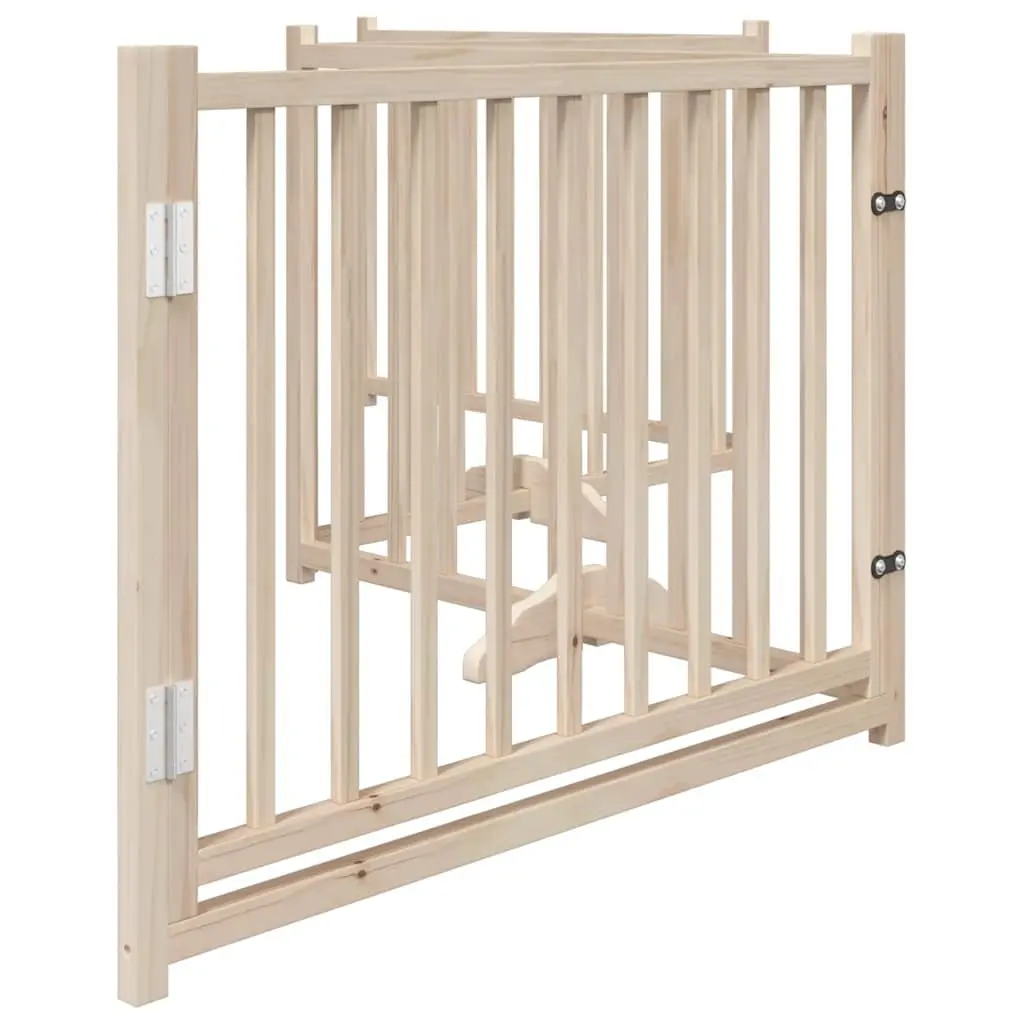 Dog Gate Foldable 4 Panels 320cm Solid Wood Fir Pet Safety Barrier Door Lock