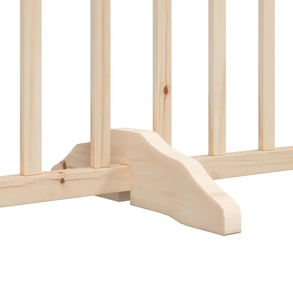 Dog Gate Foldable 4 Panels 320cm Solid Wood Fir Pet Safety Barrier Door Lock