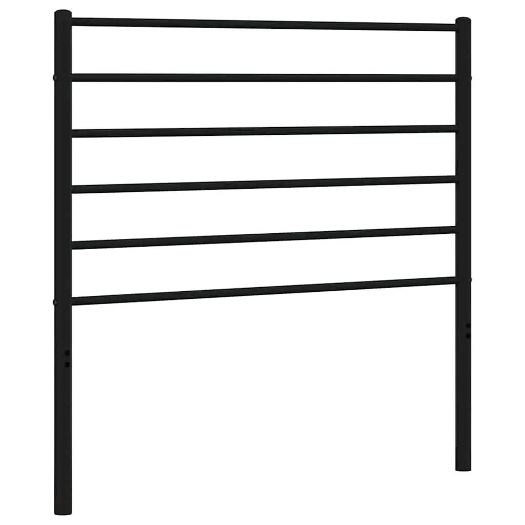 Metal Headboard Bedroom 107cm Black Powder-Coated Steel Support