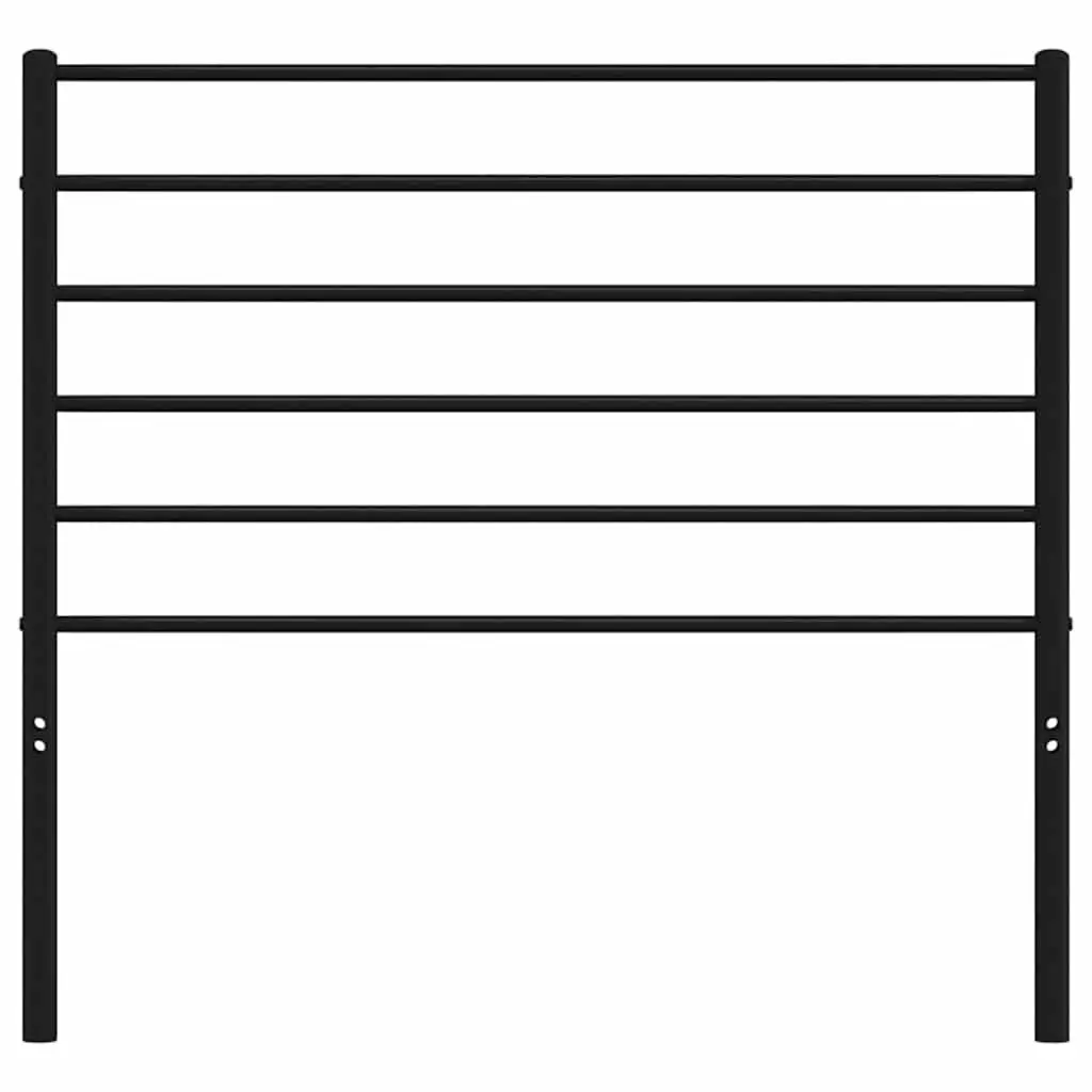 Metal Headboard Bedroom 107cm Black Powder-Coated Steel Support