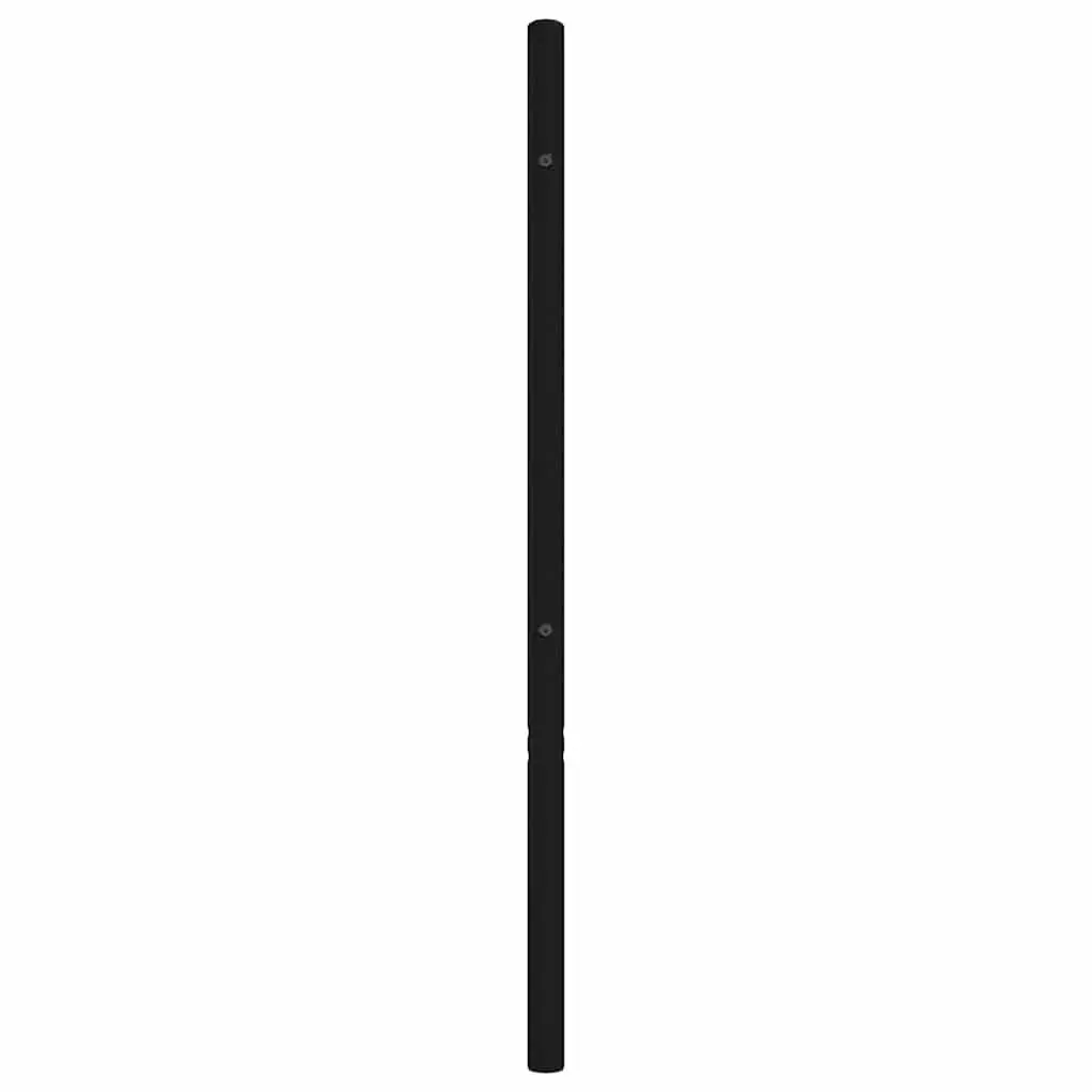 Metal Headboard Bedroom 107cm Black Powder-Coated Steel Support