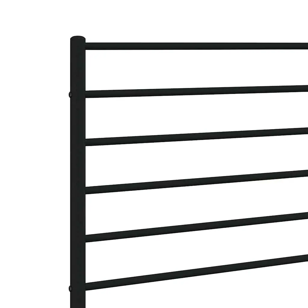 Metal Headboard Bedroom 107cm Black Powder-Coated Steel Support