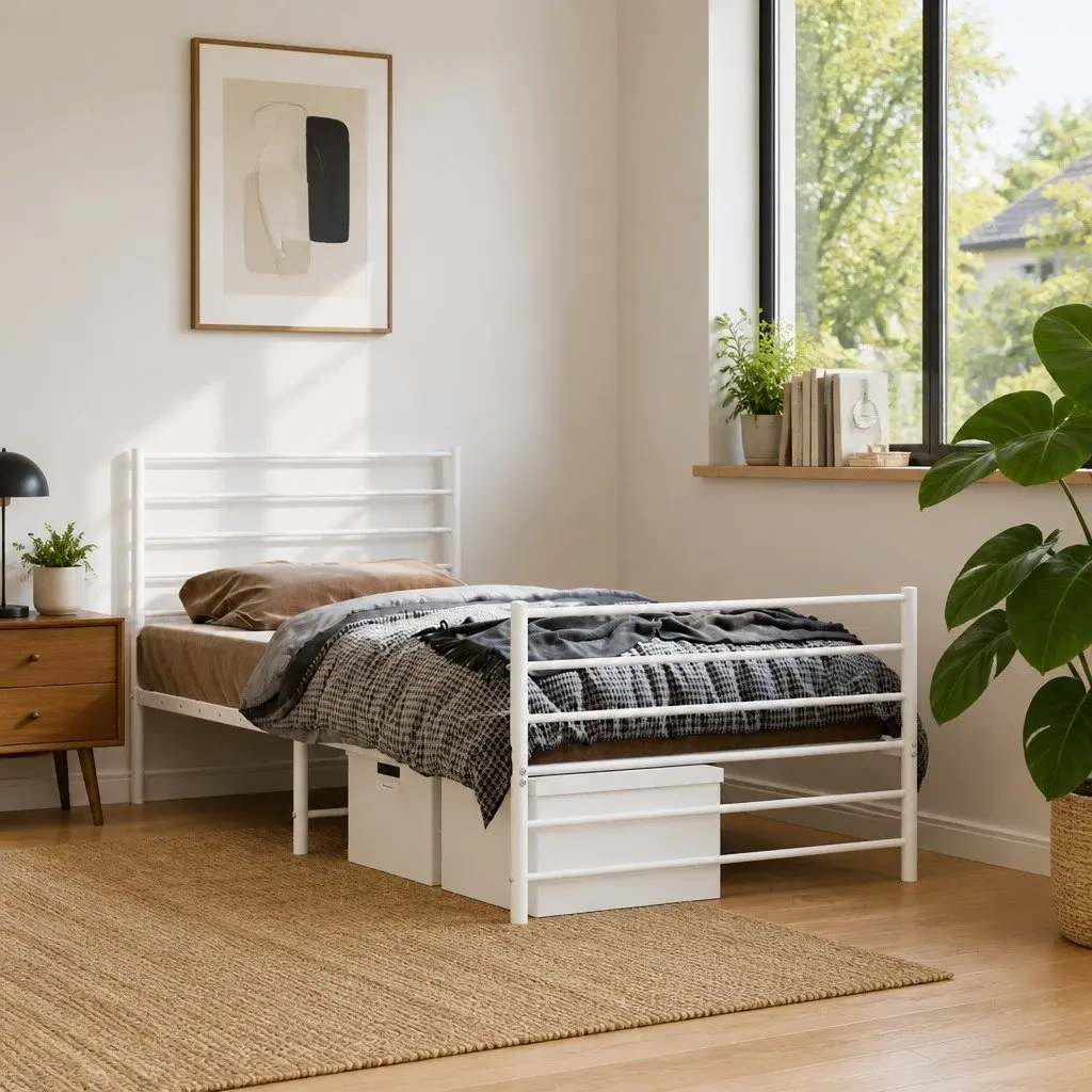 King Single Metal Bed Frame 107x203 cm