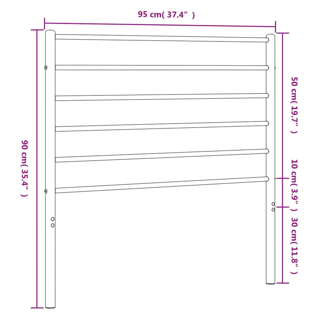 White 90cm Metal Headboard