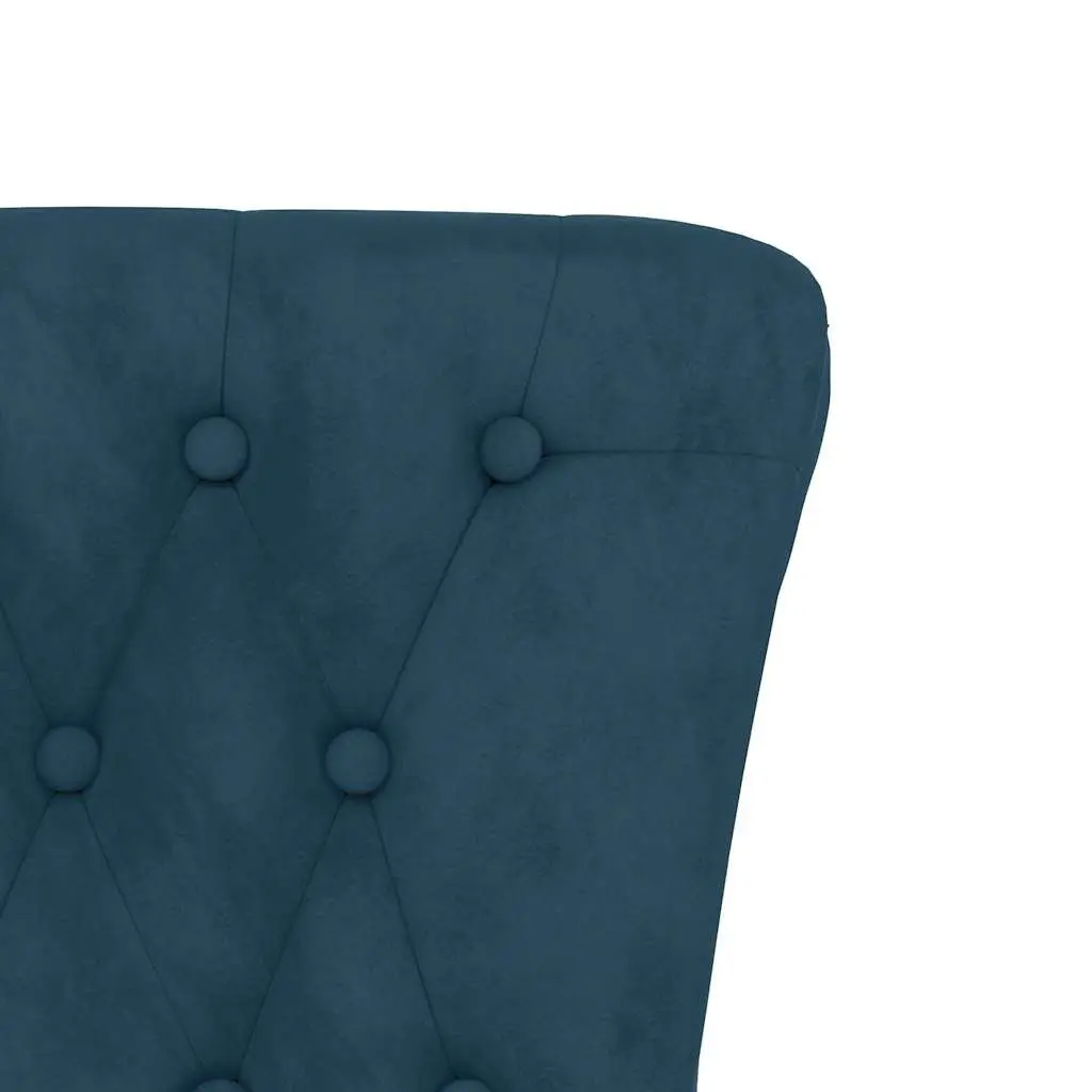 High Back Arm Chair in Blue Velvet