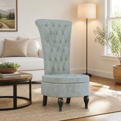 Specifications of Light Grey Velvet Button Tufted Chair