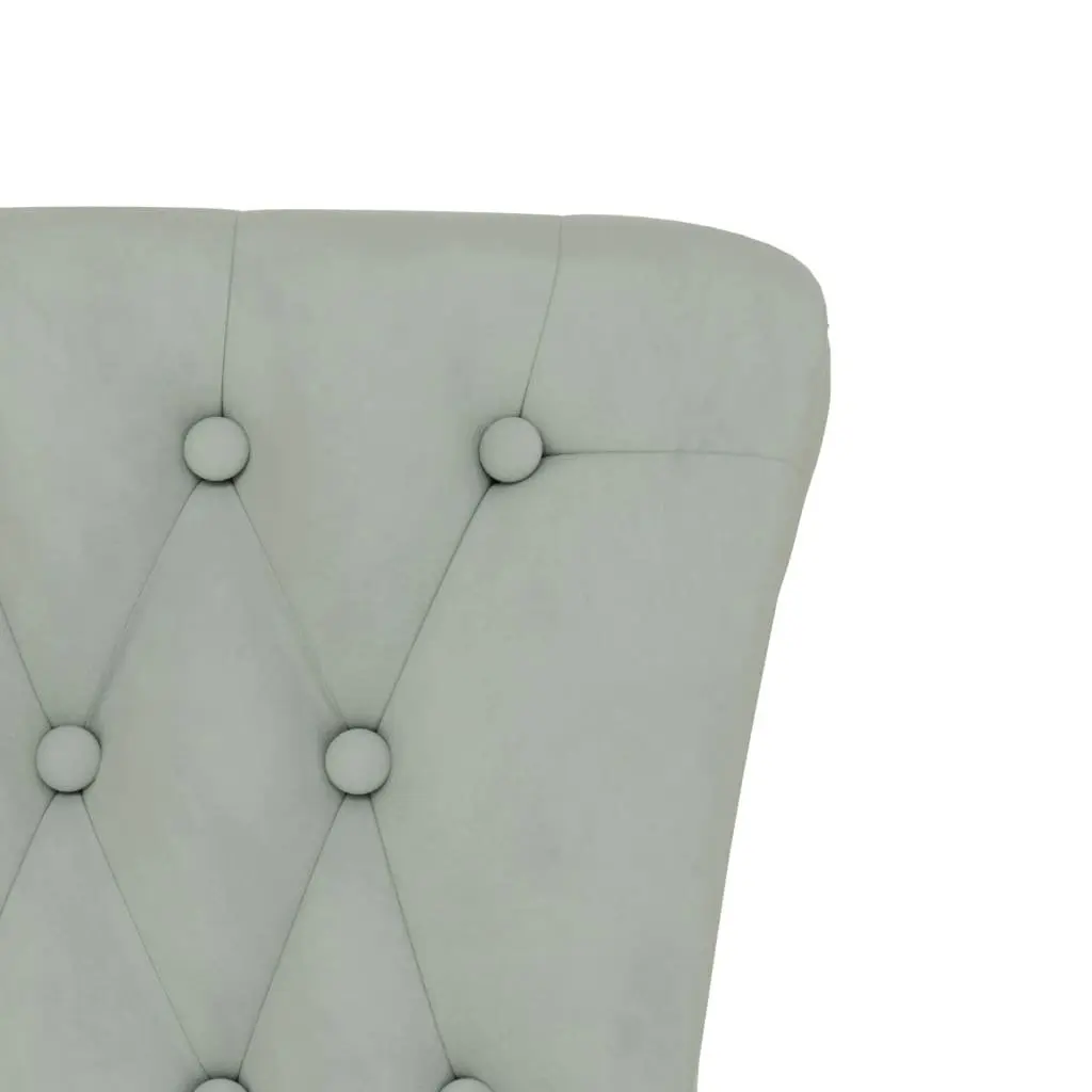High Back Armchair Living Room Light Grey Velvet