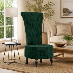 Specifications of Dark Green Velvet High Back Accent Chair