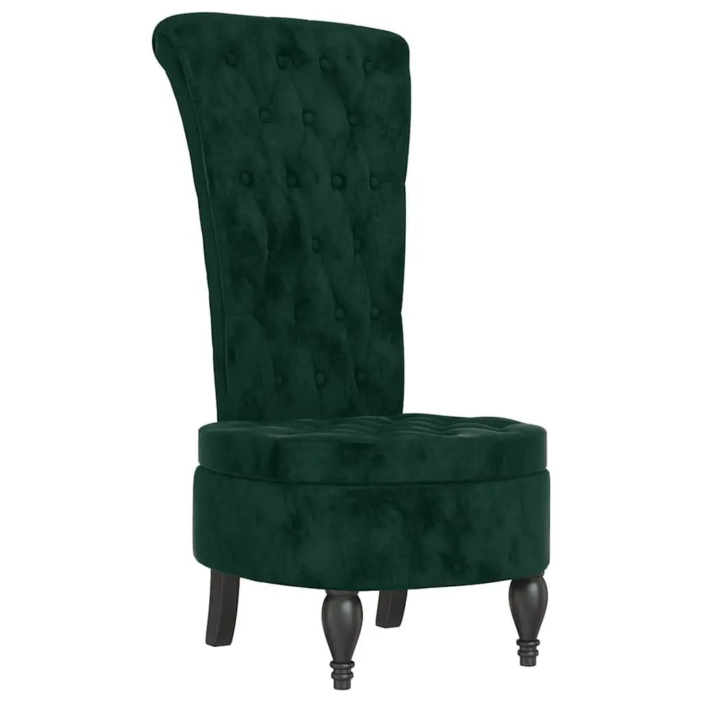 High Back Accent Chair Living Room Dark Green Velvet