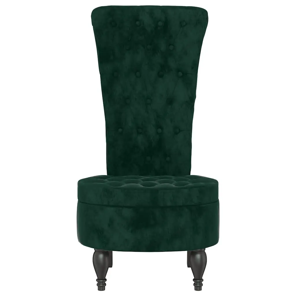 High Back Accent Chair Living Room Dark Green Velvet