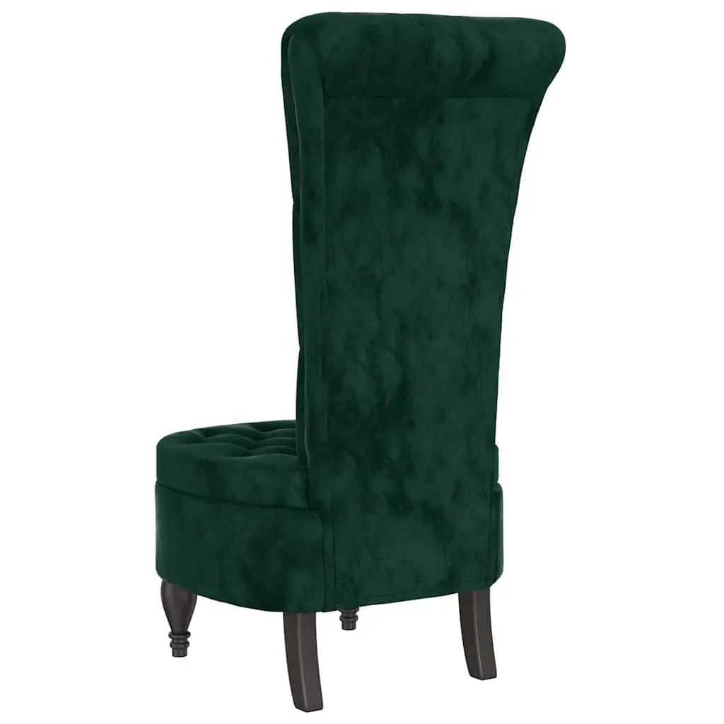 High Back Accent Chair Living Room Dark Green Velvet