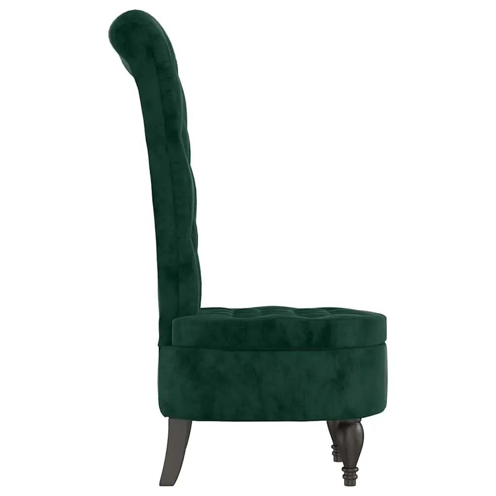 High Back Accent Chair Living Room Dark Green Velvet