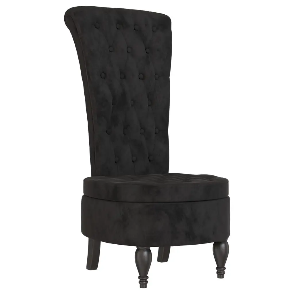 High Back Arm Chair for Living Room Office Black Velvet