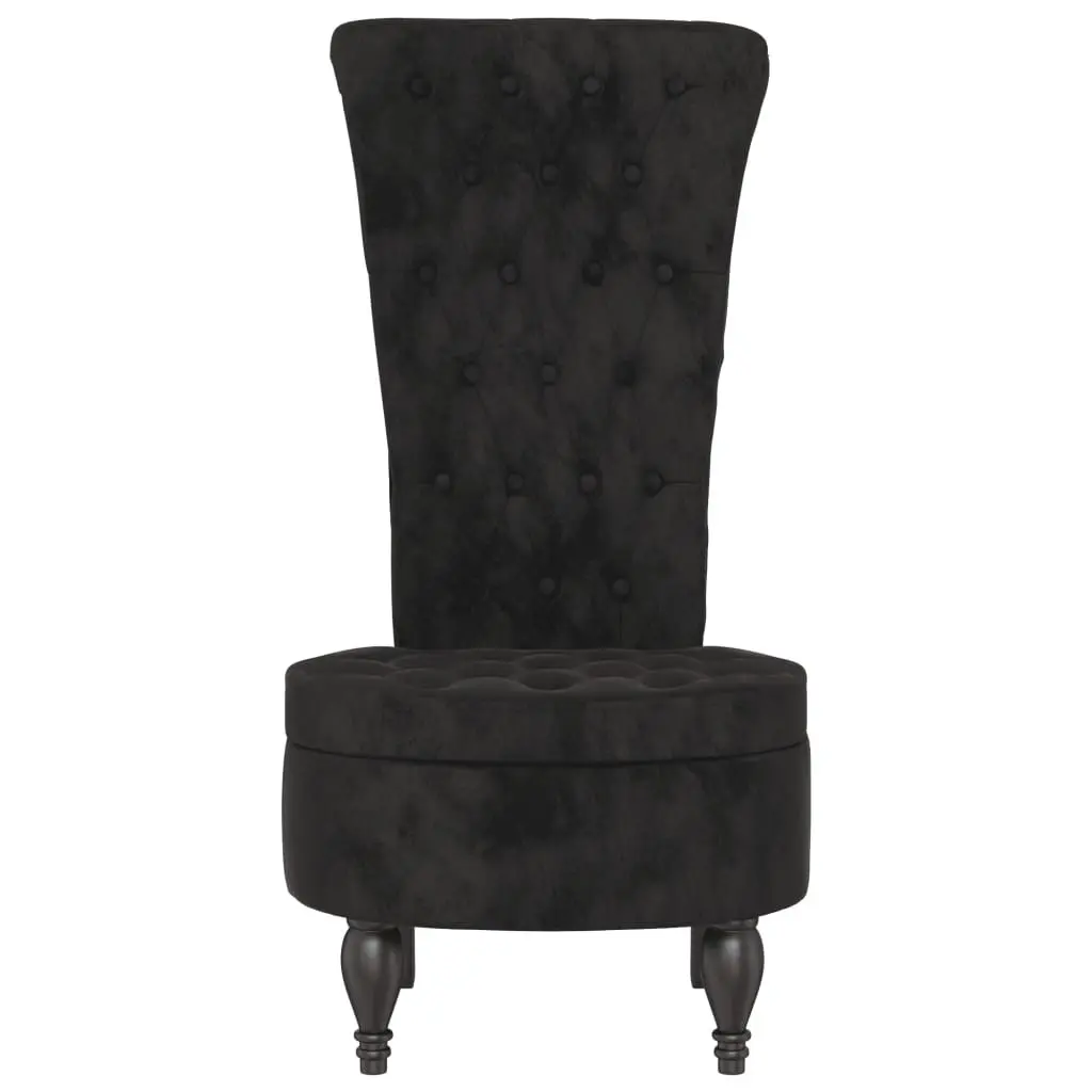 High Back Arm Chair for Living Room Office Black Velvet