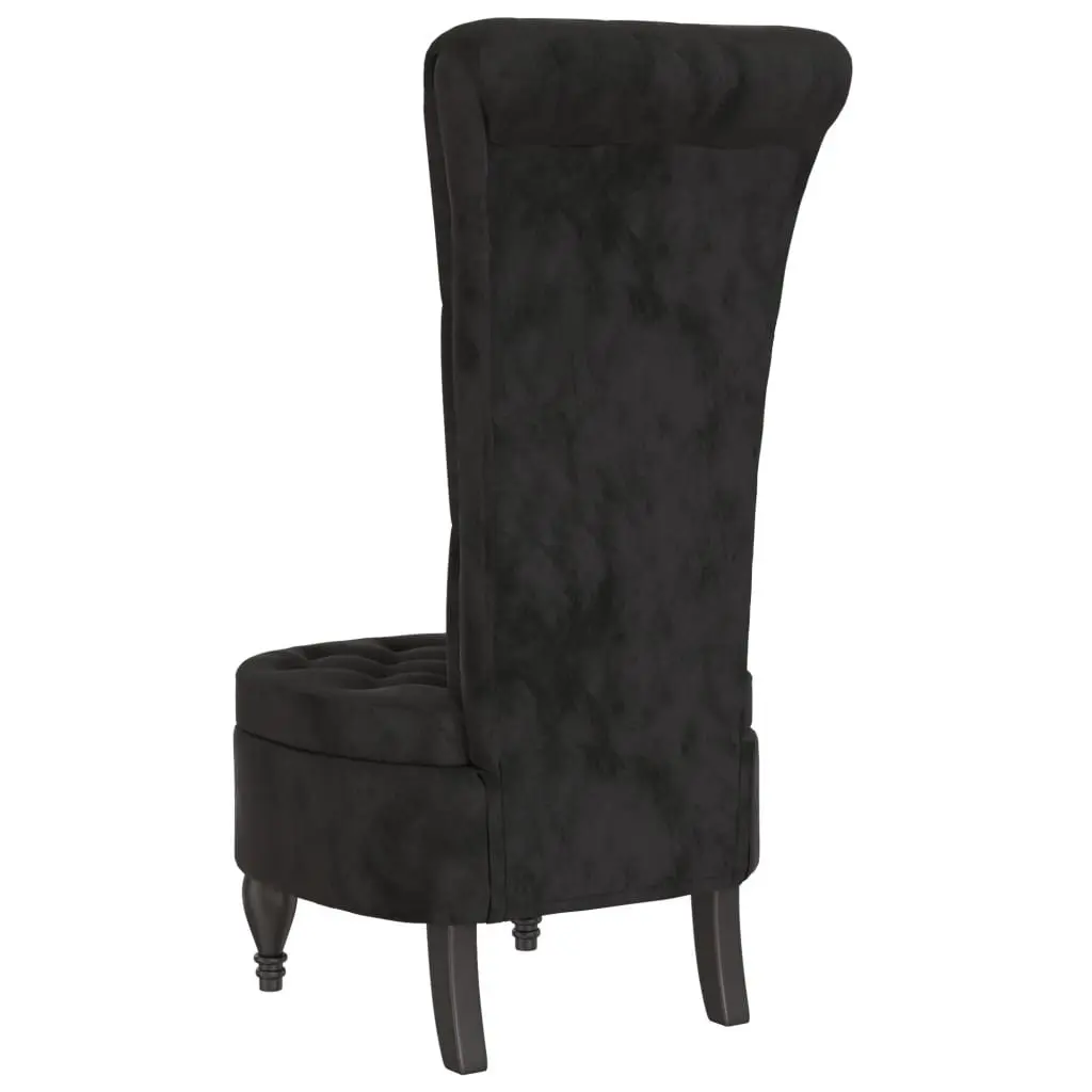 High Back Arm Chair for Living Room Office Black Velvet