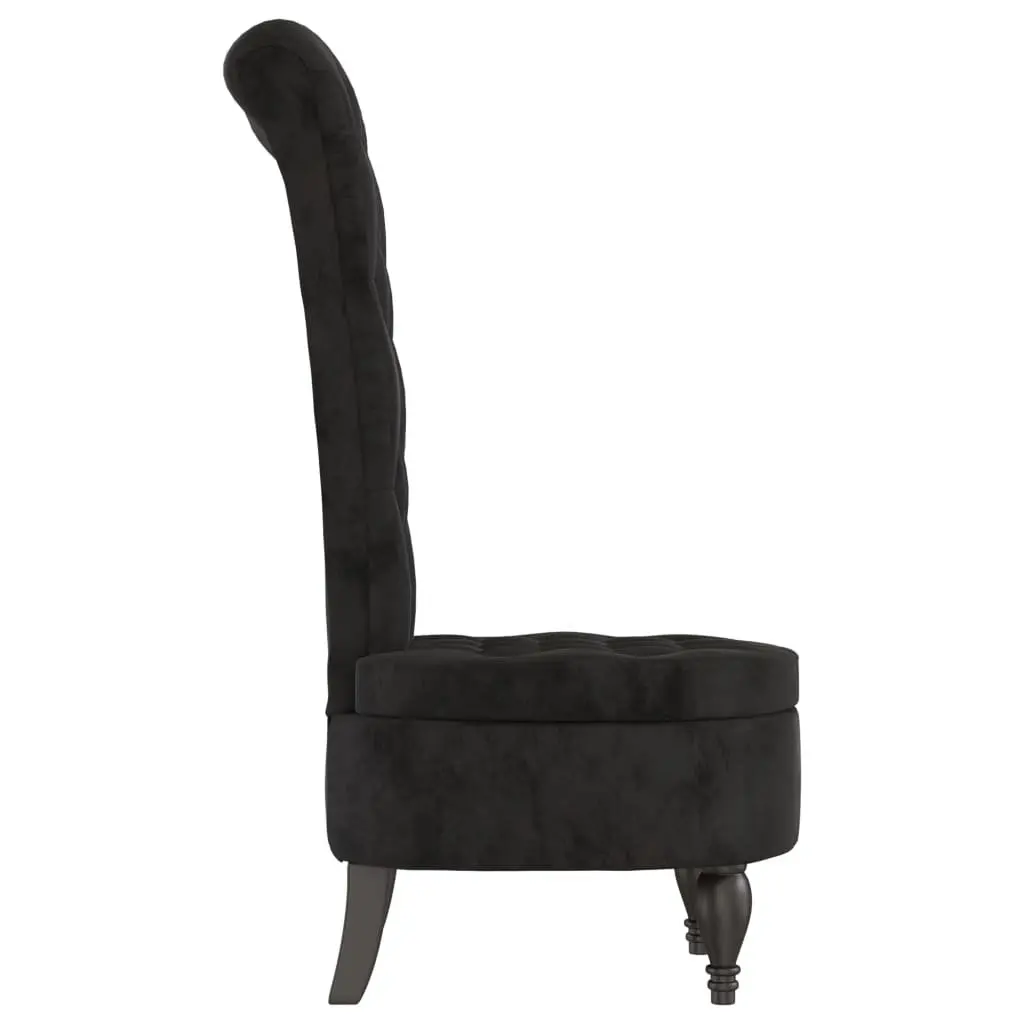 High Back Arm Chair for Living Room Office Black Velvet