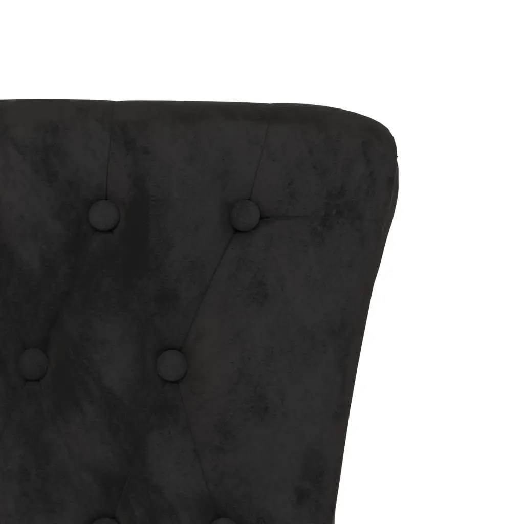 High Back Arm Chair for Living Room Office Black Velvet