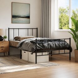 Black Steel King Single Bed Frame 107x203cm Specifications