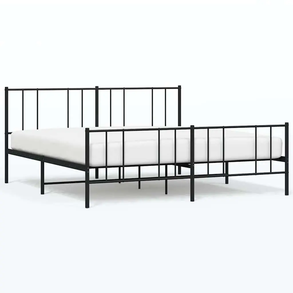 King Size Metal Bed Frame 183x203cm in Black