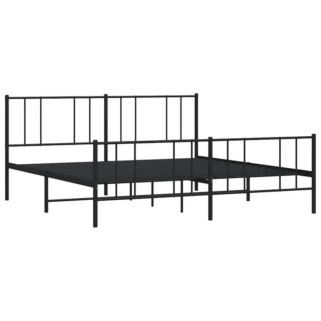 King Size Metal Bed Frame 183x203cm in Black