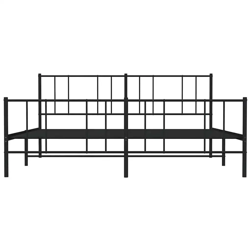 King Size Metal Bed Frame 183x203cm in Black