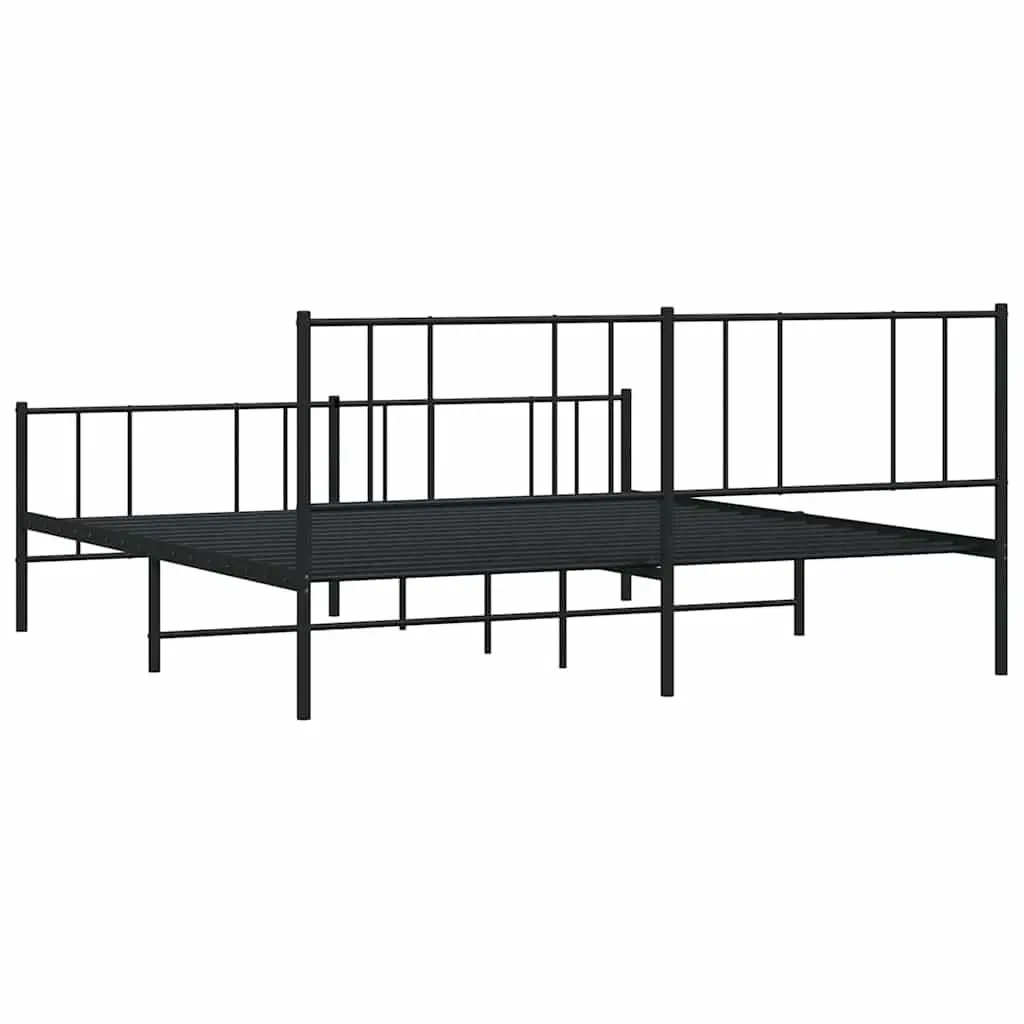 King Size Metal Bed Frame 183x203cm in Black