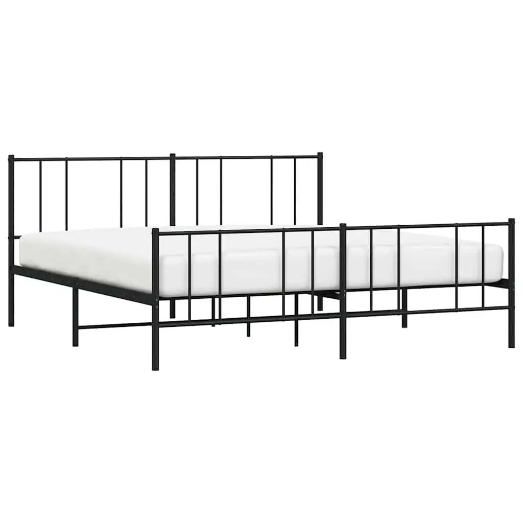 King Size Metal Bed Frame 183x203cm in Black