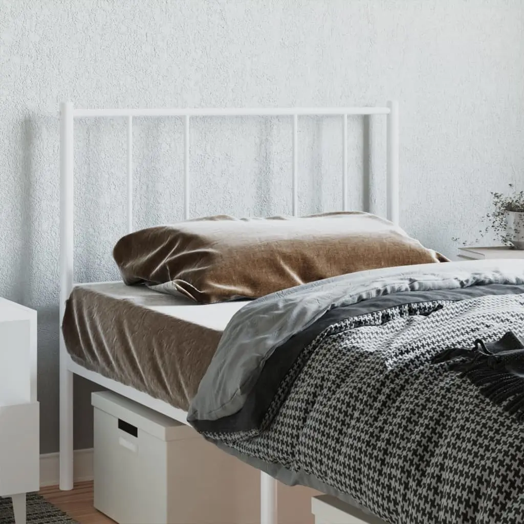 Metal Headboard for Bedroom 107cm White Powder Coated Steel Frame