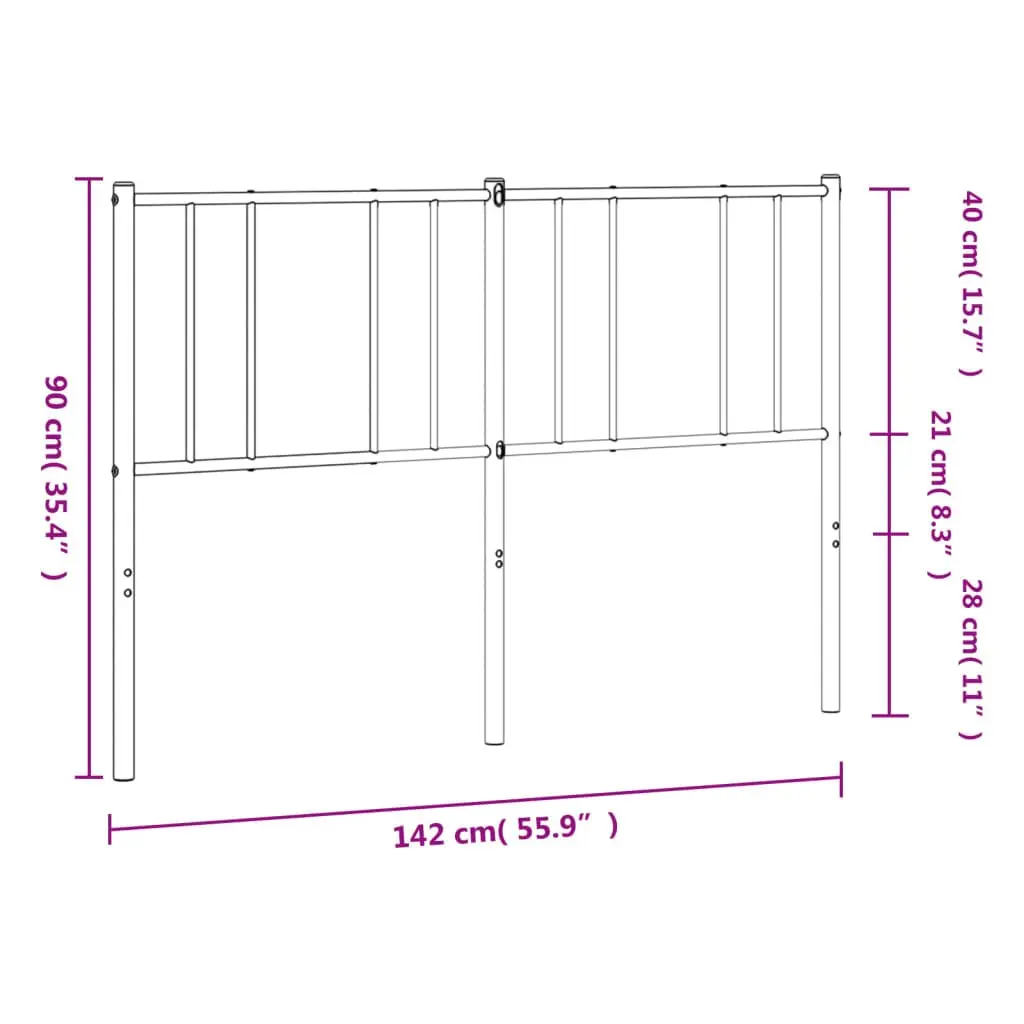 Metal Headboard White 135cm Bedroom Bed Frame
