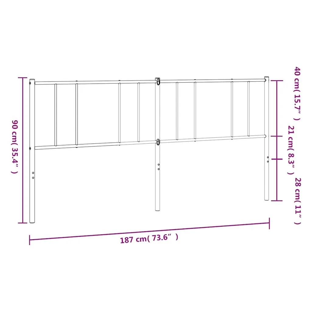 Metal Headboard for Bedroom 180cm White