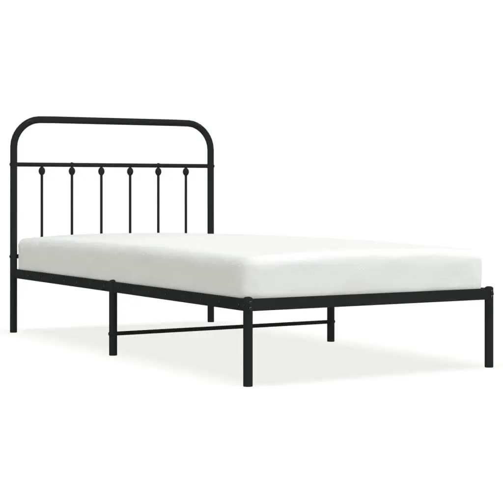 Metal Bed Frame Bedroom King Single 107x203cm Black Steel Platform
