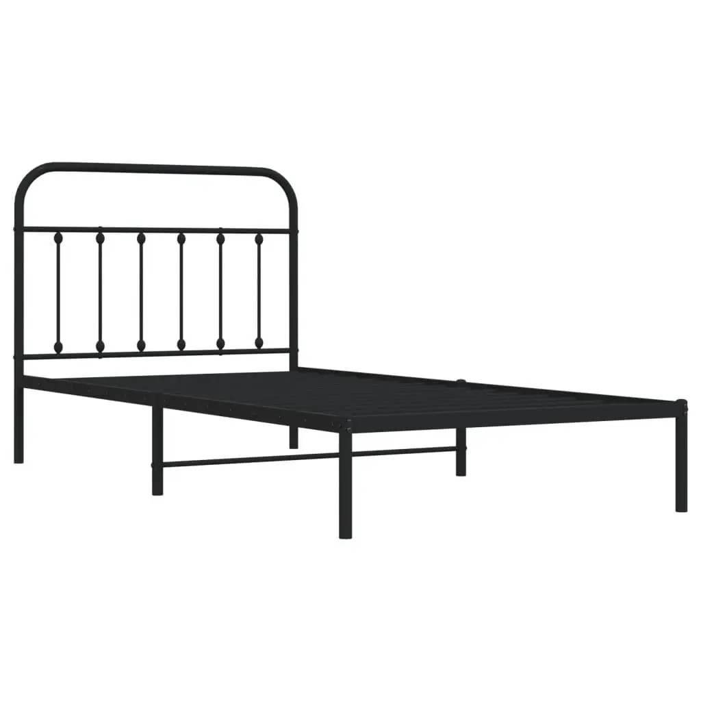 Metal Bed Frame Bedroom King Single 107x203cm Black Steel Platform