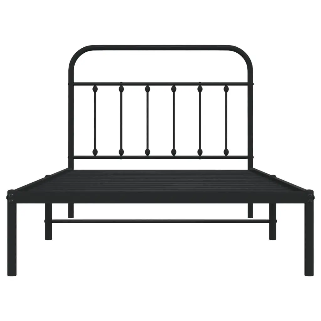 Metal Bed Frame Bedroom King Single 107x203cm Black Steel Platform