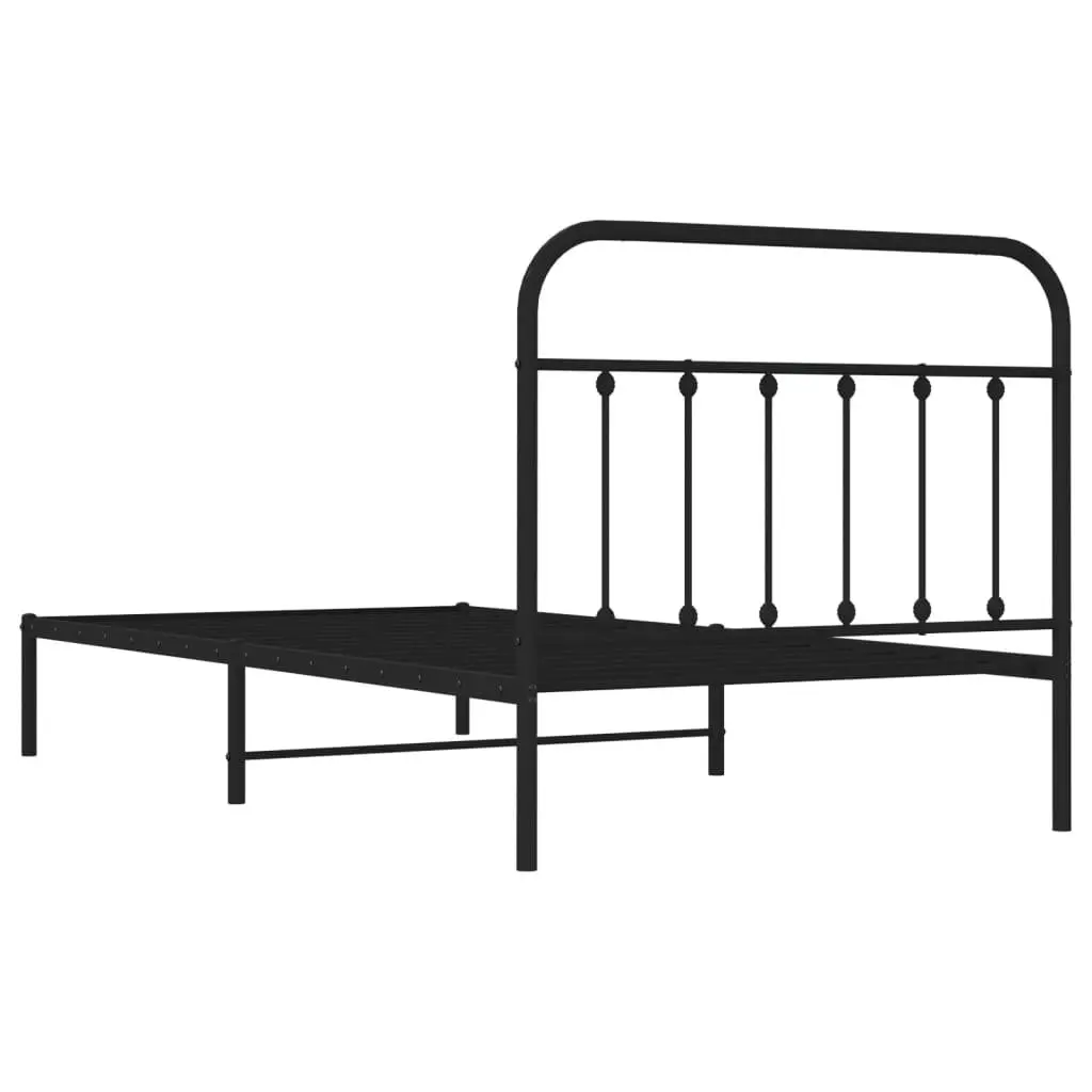 Metal Bed Frame Bedroom King Single 107x203cm Black Steel Platform