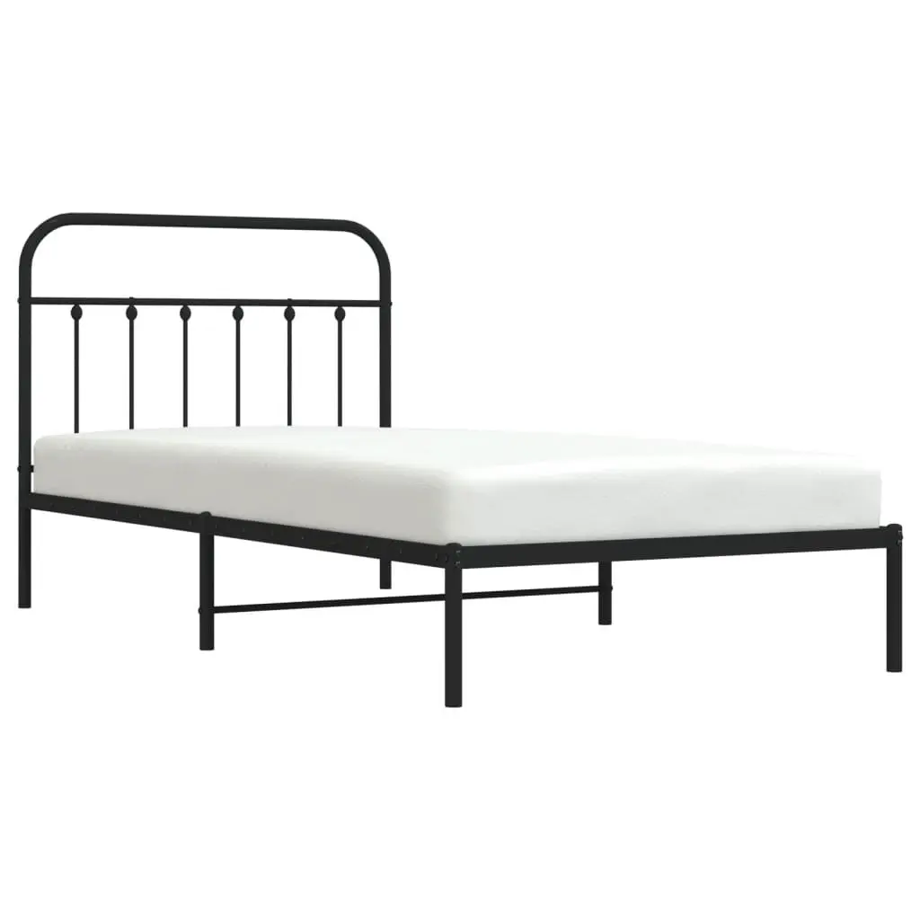 Metal Bed Frame Bedroom King Single 107x203cm Black Steel Platform