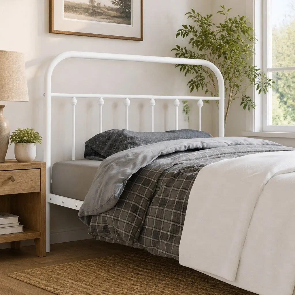 Metal Headboard White Bedroom 107 cm