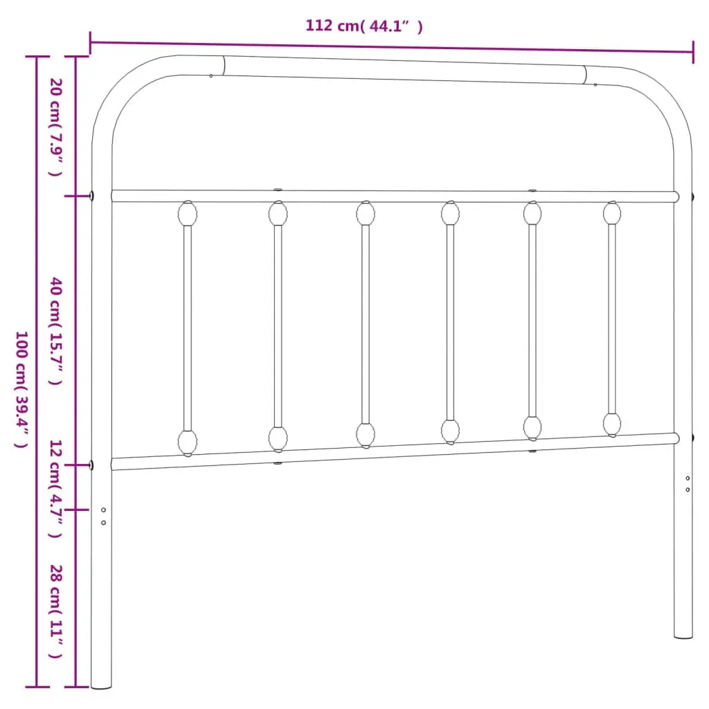 Metal Headboard White Bedroom 107 cm