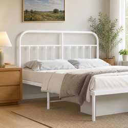 135 cm White Metal Headboard - Specifications Included