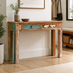 Console Table 110x30x75 cm Solid Reclaimed Wood Entryway Hallway Storage Drawers