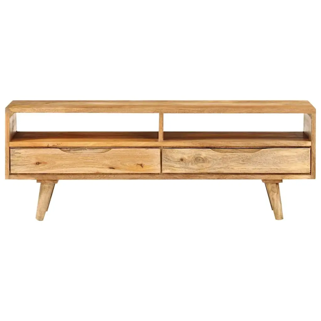 TV Cabinet Living Room 110x30x41 cm Solid Wood Mango Brown Retro Storage Unit