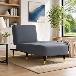Specifications of Convertible Velvet Chaise Longue Recliner
