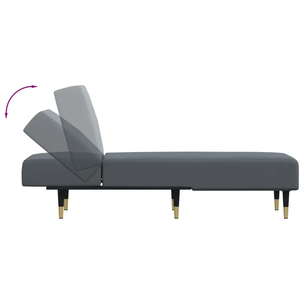 Chaise Longue Recliner for Living Room 3-Position Convertible Velvet Lounger