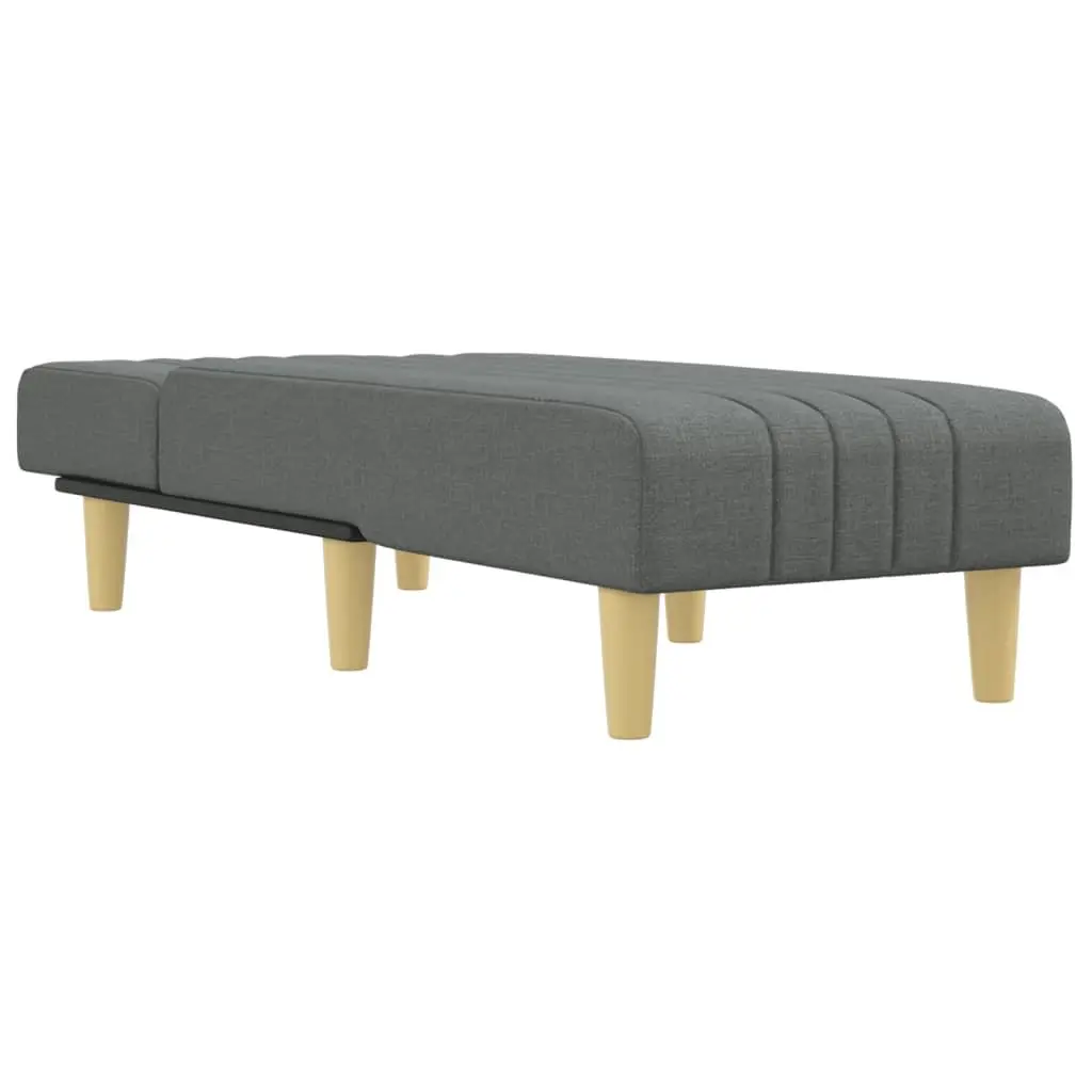 Chaise Longue Lounge Chair for Living Room Grey 3 Position Convertible
