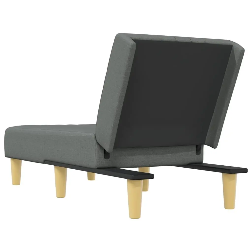 Chaise Longue Lounge Chair for Living Room Grey 3 Position Convertible