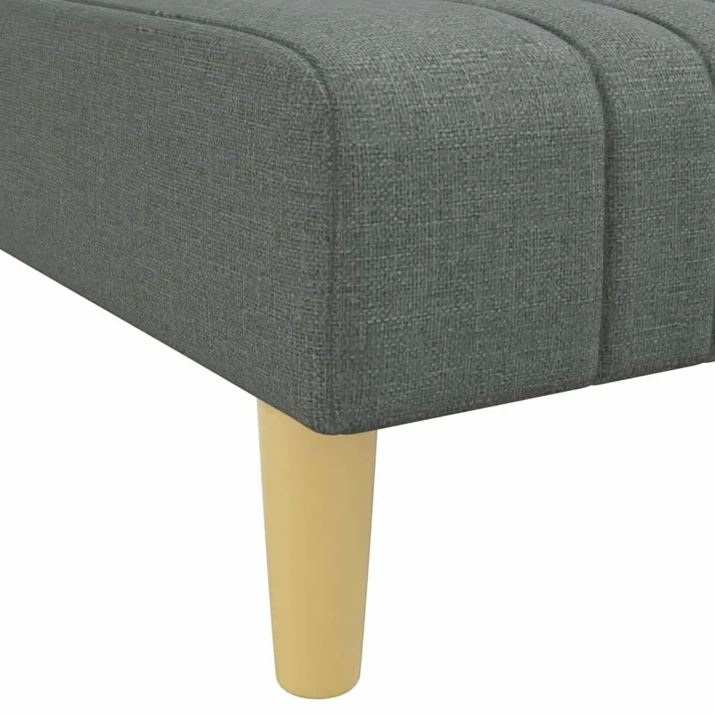 Chaise Longue Reclining Lounge Chair Grey Fabric Convertible 3-Position Sofa